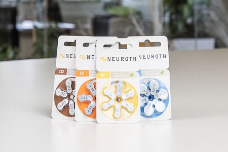 Baterije za slušna pomagala tvrtke Neuroth u ambalaži